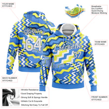 Load image into Gallery viewer, Custom Stitched Light Blue White Gold-Royal 3D Pattern Design Sports Pullover Sweatshirt Hoodie