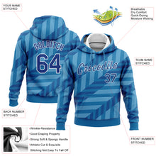 Load image into Gallery viewer, Custom Stitched Powder Blue Royal-White 3D Pattern Design Sports Pullover Sweatshirt Hoodie