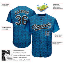 Load image into Gallery viewer, Custom Blue Black-White 3D Pattern Design Authentic Baseball Jersey