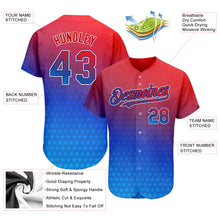 Load image into Gallery viewer, Custom Red Royal-White 3D American Flag Fashion Authentic Baseball Jersey