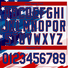 Load image into Gallery viewer, Custom White Royal-Red 3D American Flag Fashion Authentic Baseball Jersey