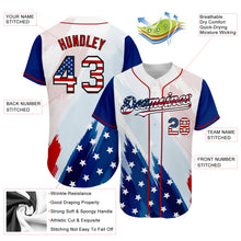 Load image into Gallery viewer, Custom White USA Flag Royal Red-Black 3D American Flag Fashion Authentic Baseball Jersey