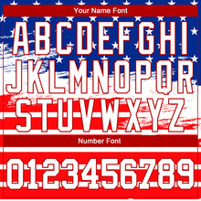 Load image into Gallery viewer, Custom Royal White-Red 3D American Flag Fashion Authentic Baseball Jersey