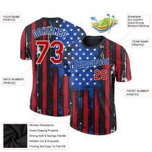 Load image into Gallery viewer, Custom Black Red-Royal 3D American Flag Fashion Performance T-Shirt