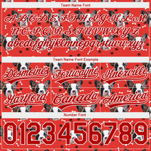 Load image into Gallery viewer, Custom Red White 3D Pattern Design Dogs Authentic Basketball Shorts