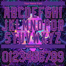 Load image into Gallery viewer, Custom Black Purple-Pink 3D Pattern Design Magic Mushrooms Over Sacred Geometry Psychedelic Hallucination Performance T-Shirt