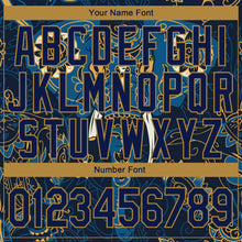 Load image into Gallery viewer, Custom Navy Old Gold 3D Pattern Design Elephant Performance T-Shirt