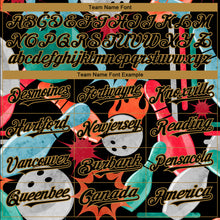 Load image into Gallery viewer, Custom Black Old Gold 3D Pattern Design Bowling Authentic Baseball Jersey