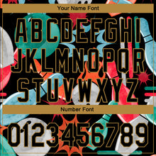 Load image into Gallery viewer, Custom Black Old Gold 3D Pattern Design Bowling Authentic Baseball Jersey