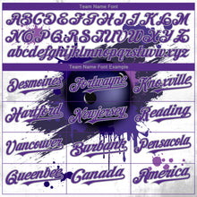 Load image into Gallery viewer, Custom White Purple-Gray 3D Pattern Design Bowling Ball Authentic Baseball Jersey