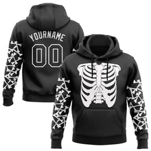 Load image into Gallery viewer, Custom Stitched Black White 3D Skull Fashion Sports Pullover Sweatshirt Hoodie