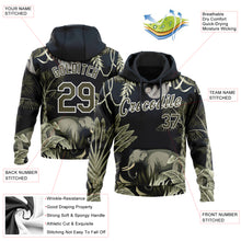 Load image into Gallery viewer, Custom Stitched Navy Olive-White 3D Pattern Design Elephant And Monkey Sports Pullover Sweatshirt Hoodie