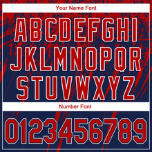 Load image into Gallery viewer, Custom Navy Red-Royal 3D American Flag Authentic Baseball Jersey