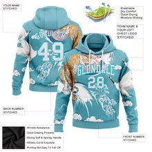 Load image into Gallery viewer, Custom Stitched Lakes Blue White 3D Pattern Design Crane And Tiger Sports Pullover Sweatshirt Hoodie