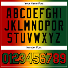 Load image into Gallery viewer, Custom Green Red Yellow-Black 3D Pattern Design Gradient Fashion Black History Month Performance T-Shirt