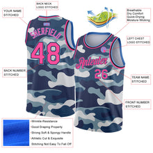 Load image into Gallery viewer, Custom Camo Pink Black-Light Blue 3D Authentic Salute To Service Basketball Jersey
