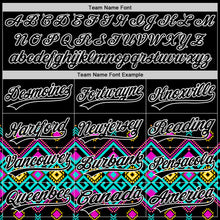 Load image into Gallery viewer, Custom Black White 3D Pattern Design Traditional African Ethnic Style Authentic Baseball Jersey