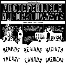 Load image into Gallery viewer, Custom Black White Holiday Travel Monuments Silhouette Authentic City Edition Basketball Jersey