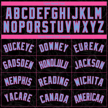 Load image into Gallery viewer, Custom Black Light Blue-Pink Flowers Authentic City Edition Basketball Jersey