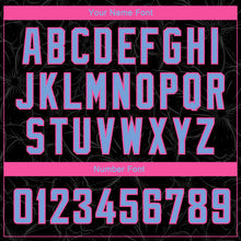 Load image into Gallery viewer, Custom Black Light Blue-Pink Flowers Authentic City Edition Basketball Jersey