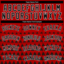 Load image into Gallery viewer, Custom Red Black-White Triangle Shapes Authentic City Edition Basketball Jersey