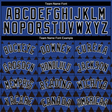 Load image into Gallery viewer, Custom Royal Black-White Triangle Shapes Authentic City Edition Basketball Jersey
