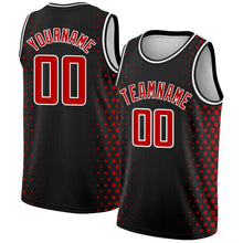 Load image into Gallery viewer, Custom Black Red-White Halftone Authentic City Edition Basketball Jersey