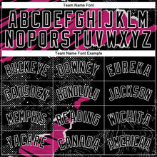 Load image into Gallery viewer, Custom Black Deep Pink-White 3D Pattern Design Torn Paper Style Authentic Basketball Jersey