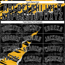 Load image into Gallery viewer, Custom Black Gold-White 3D Pattern Design Torn Paper Style Authentic Basketball Jersey