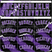 Load image into Gallery viewer, Custom Black Purple-White 3D Pattern Design Torn Paper Style Authentic Basketball Jersey