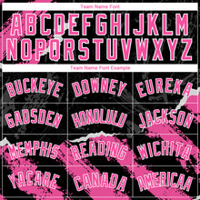 Load image into Gallery viewer, Custom Black Pink-White 3D Pattern Design Torn Paper Style Authentic Basketball Jersey