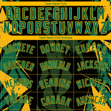 Load image into Gallery viewer, Custom Black Kelly Green-Gold 3D Pattern Design Geometric Shapes Authentic Basketball Jersey