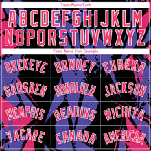 Load image into Gallery viewer, Custom Black Pink-Purple 3D Pattern Design Geometric Shapes Authentic Basketball Jersey