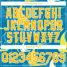 Load image into Gallery viewer, Custom Panther Blue Gold-White 3D Pattern Design Sailing Boats Authentic Baseball Jersey