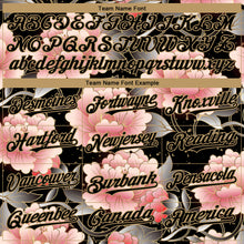 Load image into Gallery viewer, Custom Black Old Gold 3D Pattern Design Northeast China Big Flower Authentic Baseball Jersey