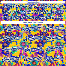 Load image into Gallery viewer, Custom Yellow Royal-White 3D Pattern Design Northeast China Big Flower Authentic Baseball Jersey