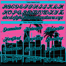 Load image into Gallery viewer, Custom Pink Lakes Blue-Black 3D Pattern Design Miami Palm Trees City Edition Performance T-Shirt