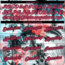 Load image into Gallery viewer, Custom White Neon Pink-Black 3D Pattern Design Hawaii Palm Trees Performance T-Shirt