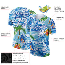 Load image into Gallery viewer, Custom White Royal 3D Pattern Design Beach Hawaii Palm Trees And Flowers Performance T-Shirt