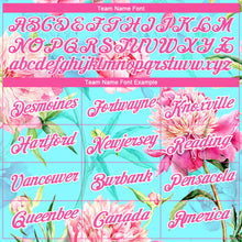 Load image into Gallery viewer, Custom Aqua Pink-White 3D Pattern Design Flowers Performance T-Shirt