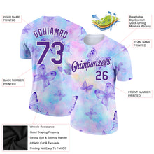 Load image into Gallery viewer, Custom Purple White 3D Pattern Design Butterfly Performance T-Shirt