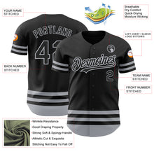 Load image into Gallery viewer, Custom Black Gray Line Authentic Baseball Jersey