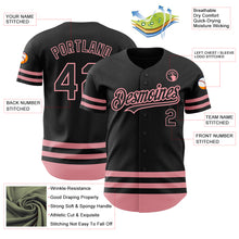 Load image into Gallery viewer, Custom Black Medium Pink Line Authentic Baseball Jersey