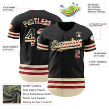 Load image into Gallery viewer, Custom Black Vintage USA Flag-Cream Line Authentic Baseball Jersey