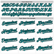 Load image into Gallery viewer, Custom White Teal-Black Line Authentic Baseball Jersey