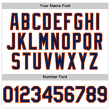 Load image into Gallery viewer, Custom White Navy-Orange Line Authentic Baseball Jersey