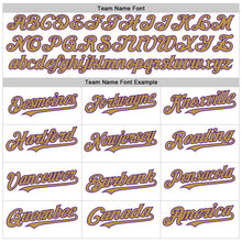 Load image into Gallery viewer, Custom White Purple-Old Gold Line Authentic Baseball Jersey