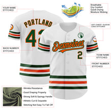 Load image into Gallery viewer, Custom White Green-Orange Line Authentic Baseball Jersey