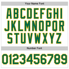 Load image into Gallery viewer, Custom White Kelly Green-Gold Line Authentic Baseball Jersey