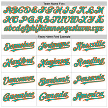 Load image into Gallery viewer, Custom White Aqua-Orange Line Authentic Baseball Jersey